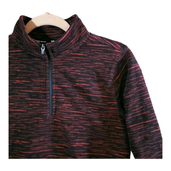 Tek Gear Red Spacedye 1/4 Zip Fleece Pullover Outdoors Baselayer Boys' L 14/16 - Picture 3 of 6